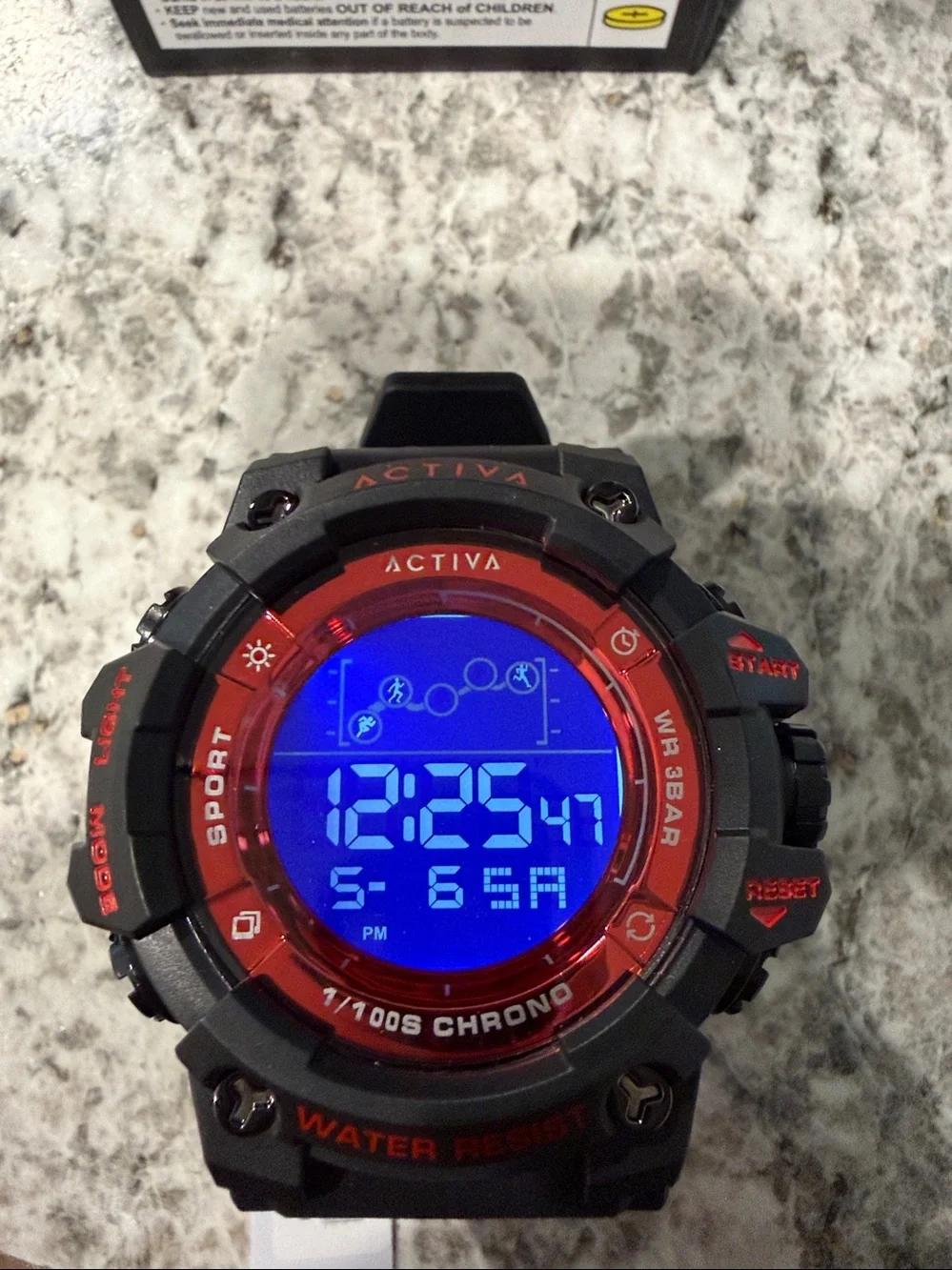 Activa Summit X Invicta Unisex Digital Watch - 50mm. Black Red (ACW8082-019)